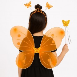 Turuncu Kelebek Kız Seti – 50 cm Kelebek Kanadı, Taç ve Asa Turuncu Kelebek Kız Seti – 50 cm Kelebek Kanadı, Taç ve Asa