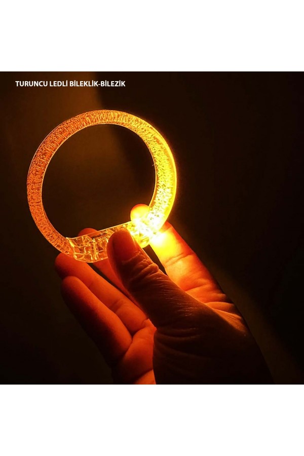 Turuncu Led Işıklı Baskı Yapılabilen Pilli Bileklik Bilezik 1,5 cm Genişlik Turuncu Led Işıklı Baskı Yapılabilen Pilli Bileklik Bilezik 1,5 cm Genişlik