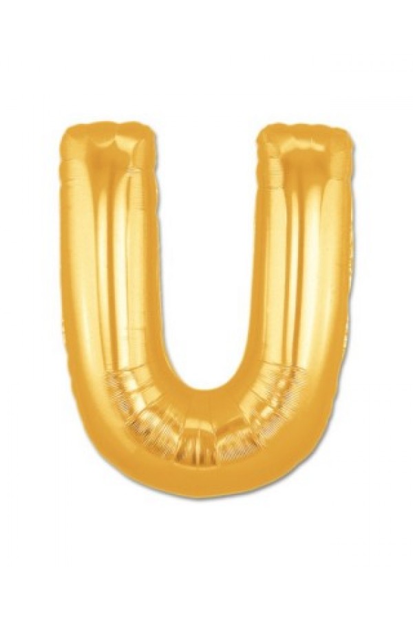 Parti Aksesuar U Harf Folyo Balon Altın Renk  40 inç