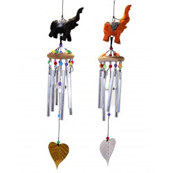 Üstü Ahşap Altı Metallı Filli Rüzgar Çanı Üstü Ahşap Altı Metallı Filli Rüzgar Çanı