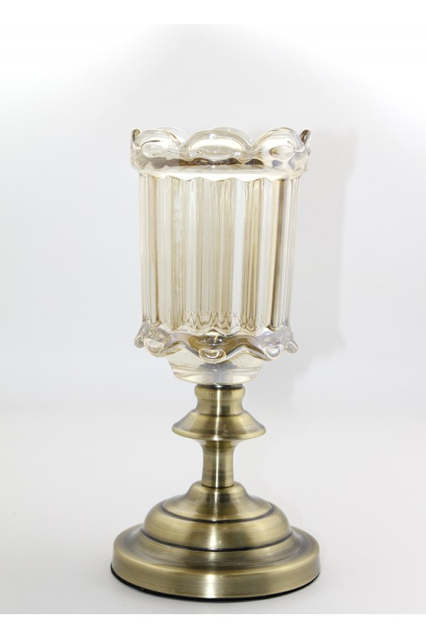 Üstü Cam Şamdan Tekli