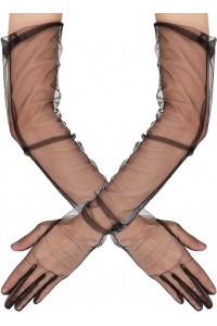 Uzun Boy Likralı Siyah Renk Yetişkin Mega Tül Eldiven 53 cm Uzun Boy Likralı Siyah Renk Yetişkin Mega Tül Eldiven 53 cm