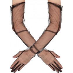 Uzun Boy Likralı Siyah Renk Yetişkin Mega Tül Eldiven 53 cm Uzun Boy Likralı Siyah Renk Yetişkin Mega Tül Eldiven 53 cm