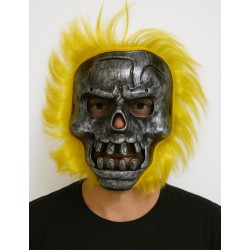 Metal Kafatası Sarı Saçlı İskelet Maske Metal Kafatası Sarı Saçlı İskelet Maske