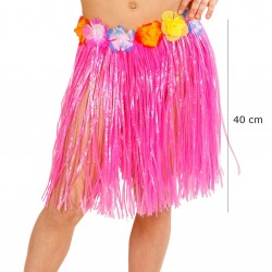 Yetişkin ve Çocuk Uyumlu Pembe Renk Püsküllü Hawaii Luau Hula Etek 40 cm Yetişkin ve Çocuk Uyumlu Pembe Renk Püsküllü Hawaii Luau Hula Etek 40 cm