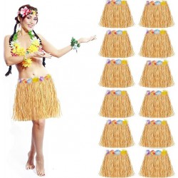Yetişkin ve Çocuk Uyumlu Saman Renk Hawaii Luau Hula Etek 40 cm 12 Adet Yetişkin ve Çocuk Uyumlu Saman Renk Hawaii Luau Hula Etek 40 cm 12 Adet