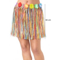 Yetişkin ve Çocuk Uyumlu Rengarenk Püsküllü Hawaii Luau Hula Etek 40 cm Yetişkin ve Çocuk Uyumlu Rengarenk Püsküllü Hawaii Luau Hula Etek 40 cm