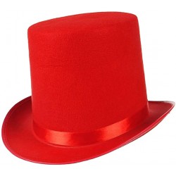 Yetişkinler İçin Kırmızı Renk Sihirbaz Şapkası Fötr Şapka 15 cm Yetişkinler İçin Kırmızı Renk Sihirbaz Şapkası Fötr Şapka 15 cm