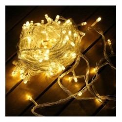 Yılbaşı Aydınlatması 100 LED Perde Hortum Sıcak Beyaz Işık - 10 Metre Dekoratif Şeffaf Kablolu Süs Yılbaşı Aydınlatması 100 LED Perde Hortum Sıcak Beyaz Işık - 10 Metre Dekoratif Şeffaf Kablolu Süs