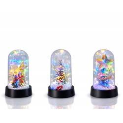 Yılbaşı Temalı Işıklı Dekoratif Cam Fanus Yılbaşı Temalı Işıklı Dekoratif Cam Fanus