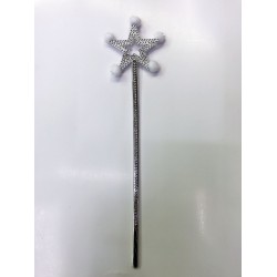 Parti Malzemesi Yıldız Peri Asası Sihirli Değnek Beyaz Ponponlu