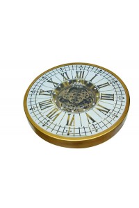 Yuvarlak Roma Rakamlı Goldoksit Çarklı Metal Duvar Saati