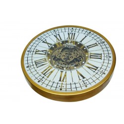 Yuvarlak Roma Rakamlı Goldoksit Çarklı Metal Duvar Saati