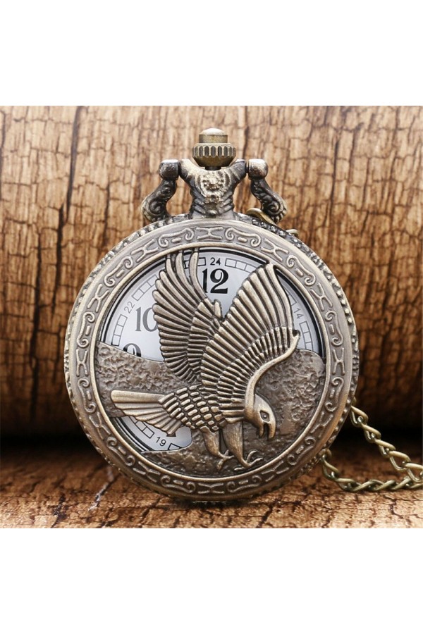 Zincirli Askılı Kartal Modelli Antik Köstekli Saat