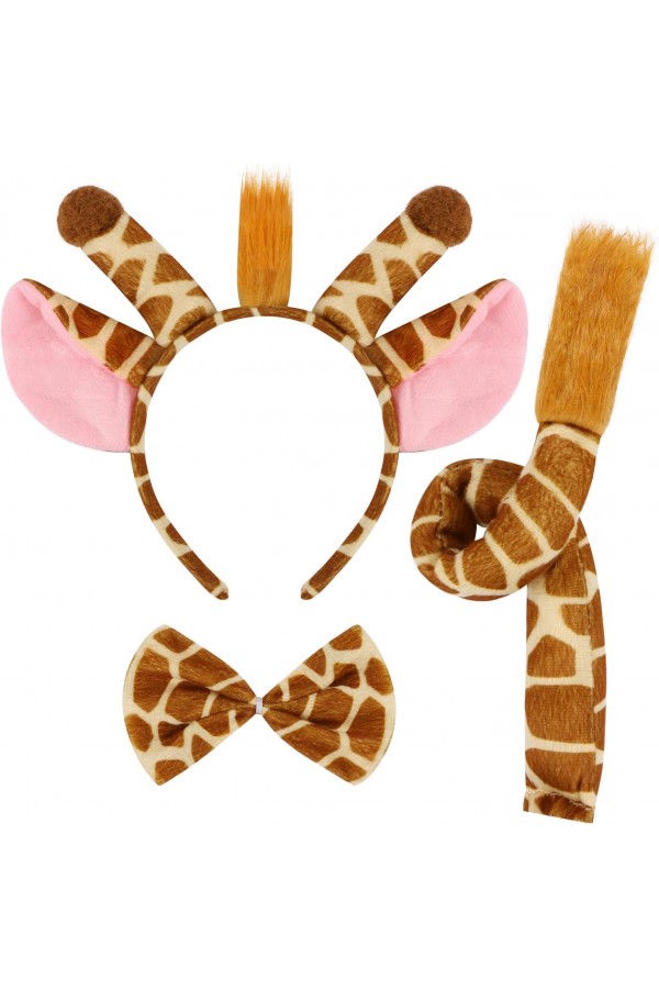 Zürafa Kosümü Aksesuar Seti 3 lü - Taç Papyon Kuyruk Zürafa Kosümü Aksesuar Seti 3 lü - Taç Papyon Kuyruk